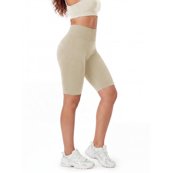 3D Anti-Cellulite Short Leggings — Apricot
