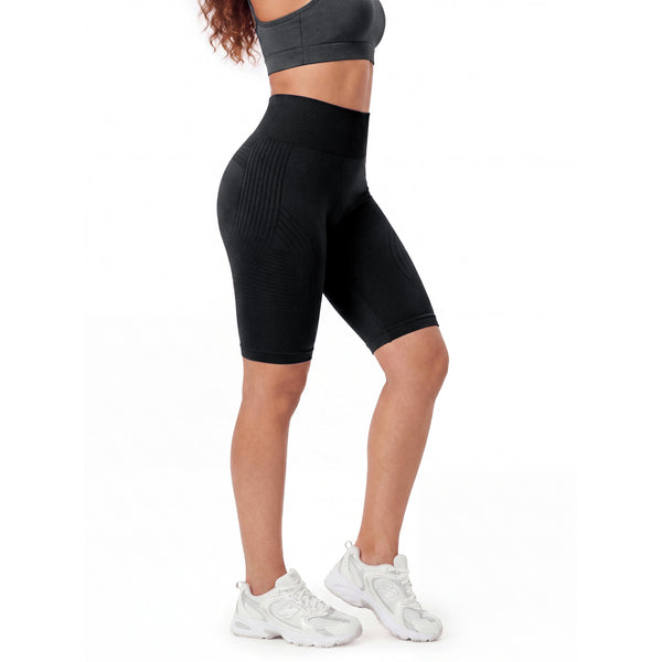 3D Anti-Cellulite Short Leggings — Black