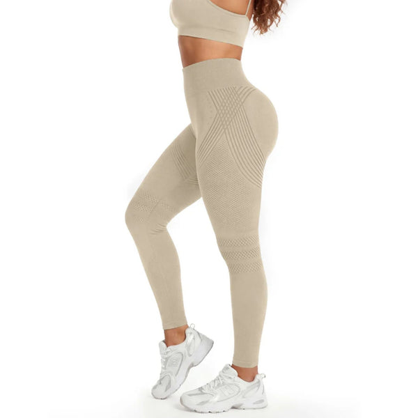3D Anti-Cellulite Leggings — Apricot